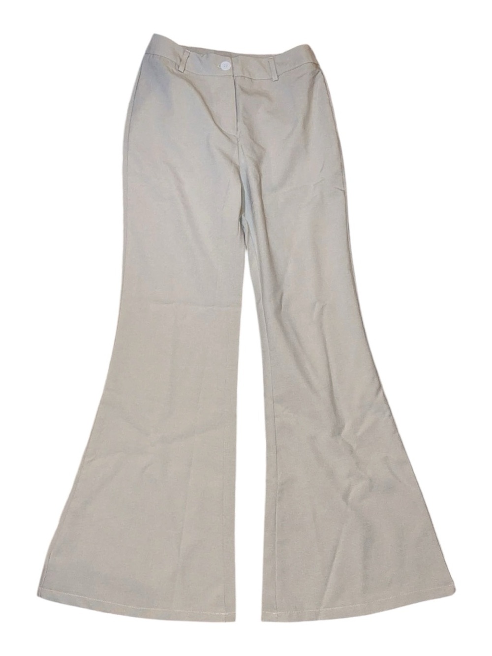 Women's Wide-Leg Flare Pants in Light Beige